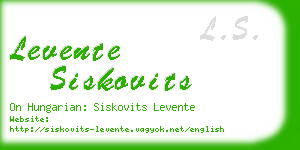 levente siskovits business card